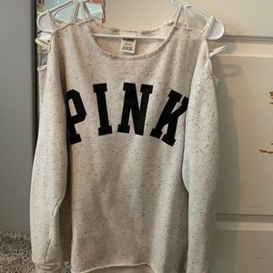 PINK Light beige Cold Shoulder Sweater